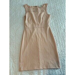 Forever 21 Blush Pink with Gold Dots Sleeveless Sheer Shoulder Dress size small
